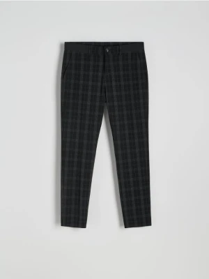 Reserved - Spodnie chino slim fit w kratę - czarny