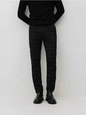 Reserved - Spodnie chino slim w kratę - czarny