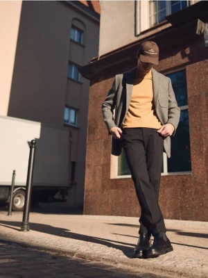 Reserved - Spodnie chino slim z kantem - czarny