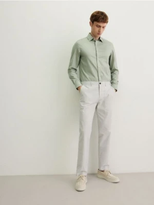 Reserved - Spodnie chino slim z lnem - jasnoszary