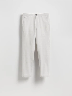 Reserved - Spodnie chino slim z lnem - jasnoszary