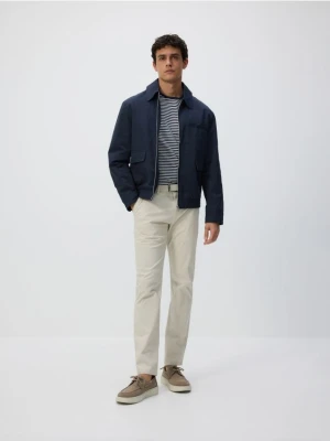 Zdjęcie produktu Reserved - Spodnie chino slim z paskiem - beżowy