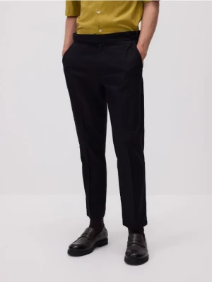 Reserved - Spodnie chino z dodatkiem lnu - czarny