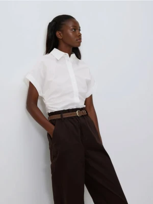 Reserved - Spodnie chino z paskiem - ciemnobrązowy