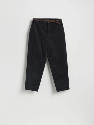 Reserved - Spodnie chino z paskiem - czarny