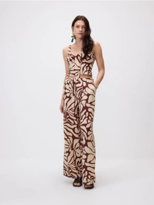 Reserved - Spodnie culotte - bordowy