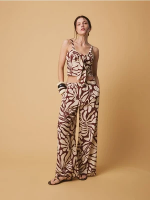 Reserved - Spodnie culotte - bordowy