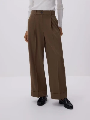 Reserved - Spodnie culotte - oliwkowy