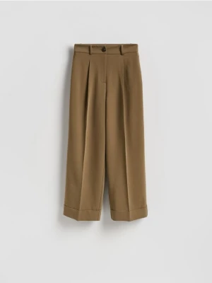 Reserved - Spodnie culotte - oliwkowy