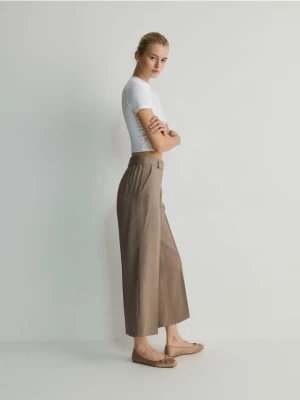 Reserved - Spodnie culotte z kantem - brązowy