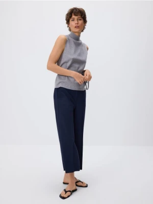 Reserved - Spodnie culotte z kantem - granatowy