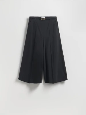 Reserved - Spodnie culotte z modalu - czarny