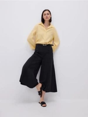 Reserved - Spodnie culotte z modalu - czarny
