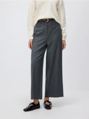 Reserved - Spodnie culotte z paskiem - ciemnoszary