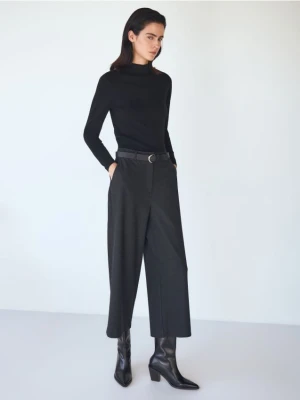 Reserved - Spodnie culotte z paskiem - czarny