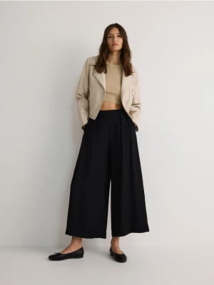 Reserved - Spodnie culotte z wiskozy - czarny
