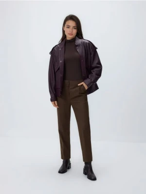 Reserved - Spodnie cygaretki - oliwkowy