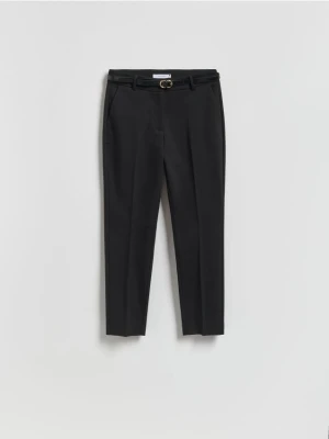 Reserved - Spodnie cygaretki z paskiem - czarny