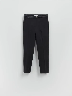 Zdjęcie produktu Reserved - Spodnie cygaretki z paskiem - czarny