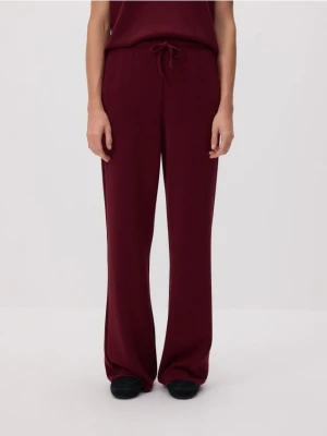 Reserved - Spodnie dresowe long leg - bordowy