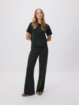 Reserved - Spodnie dresowe long leg - ciemnozielony