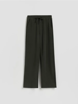 Reserved - Spodnie dresowe long leg - ciemnozielony