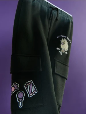 Reserved - Spodnie dresowe Pusheen - czarny