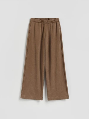Reserved - Spodnie dresowe z bawełną - brązowy