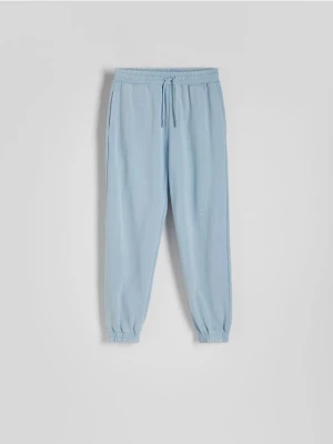 Reserved - Spodnie dresowe z efektem acid wash - jasnoniebieski