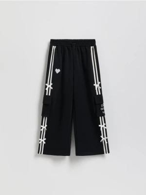Reserved - Spodnie dresowe z kokardkami - czarny