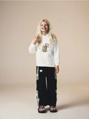 Reserved - Spodnie dresowe z kokardkami - czarny