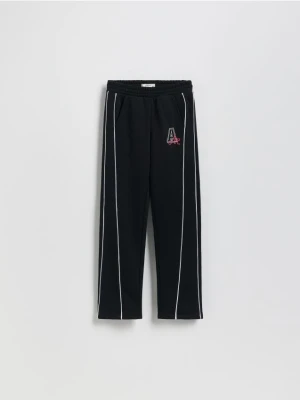 Reserved - Spodnie dresowe z lampasami - czarny