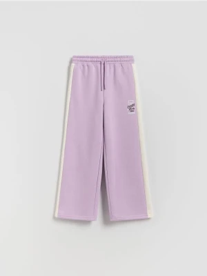 Reserved - Spodnie dresowe z lampasami - lawendowy