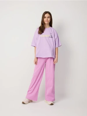 Reserved - Spodnie dresowe z lampasem - fioletowy