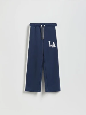 Reserved - Spodnie dresowe z lampasem - granatowy