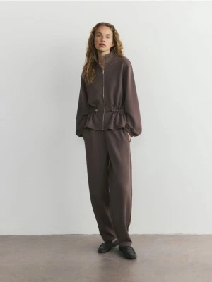 Reserved - Spodnie dresowe z modalem - brązowy