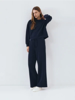 Reserved - Spodnie dresowe z modalem - granatowy