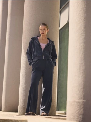 Reserved - Spodnie dresowe z modalem - granatowy