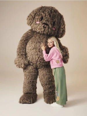 Reserved - Spodnie dresowe z nadrukiem Boffie & Poko - jasnozielony