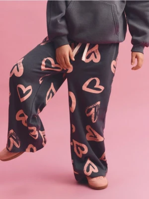 Reserved - Spodnie dresowe z nadrukiem - ciemnoszary