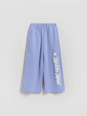 Reserved - Spodnie dresowe z nadrukiem - jasnoniebieski