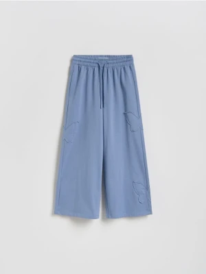 Reserved - Spodnie dresowe z naszywkami - granatowy