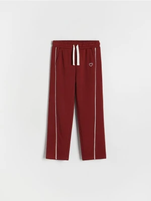 Reserved - Spodnie dresowe z przeszyciami - bordowy