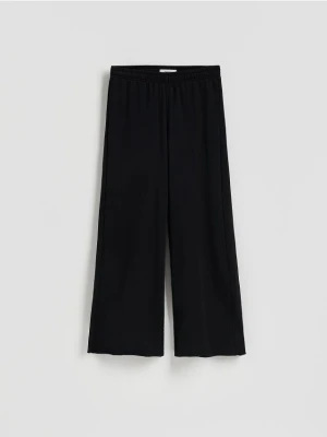 Reserved - Spodnie dresowe z szerokimi nogawkami - czarny