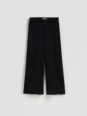 Reserved - Spodnie dresowe z szerokimi nogawkami - czarny