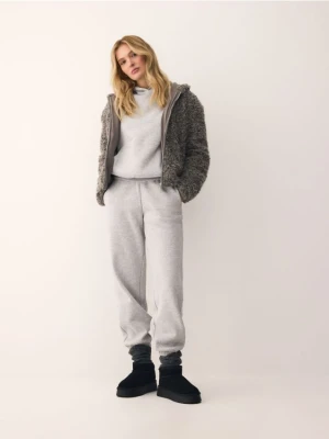 Reserved - Spodnie dresowe ze ściągaczami - jasnoszary