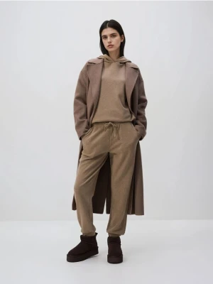Reserved - Spodnie dresowe ze ściągaczem - brązowy
