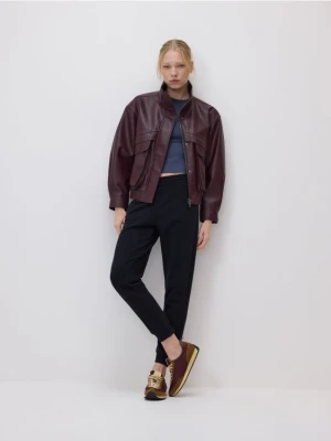 Reserved - Spodnie dresowe ze ściągaczem - czarny