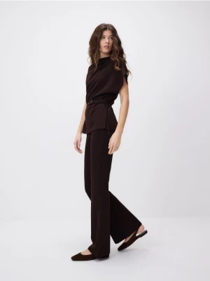 Reserved - Spodnie flare - ciemnobrązowy