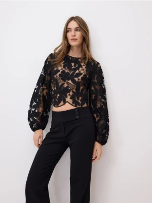 Reserved - Spodnie flare - czarny